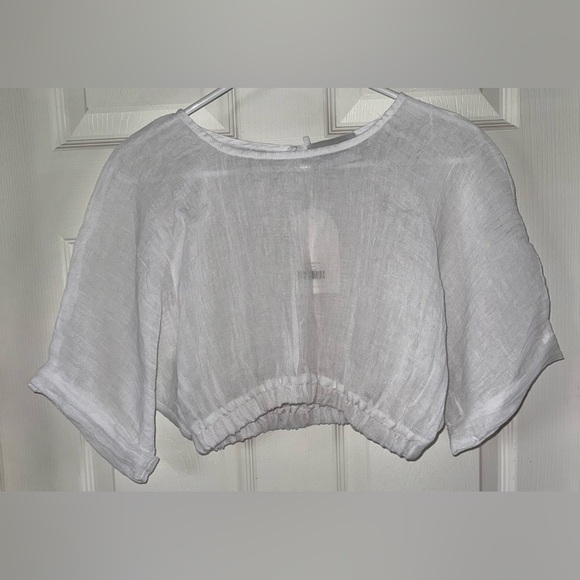 White Linen Crop Top Rumer - Picture 7 of 14